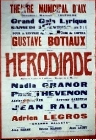 Hérodiade in Aix on February 3rd, 1968