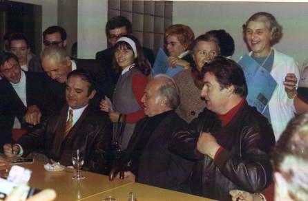 Picture of Gilbert Py after an Otello performance with Luccioni and Schiavi
