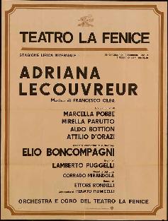 Picture of Aldo Bottion's broadside of Adriana Lecouvreur