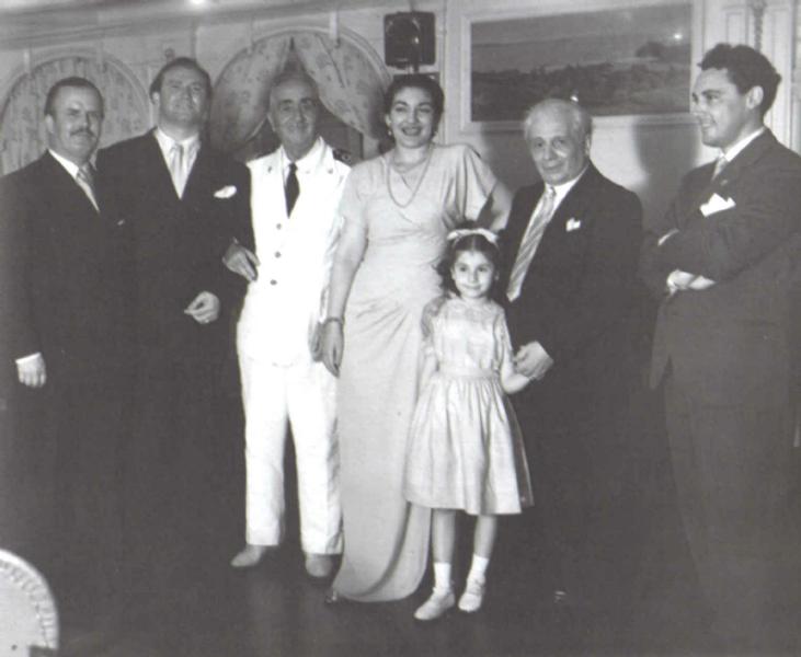 Picture of Mario Filippeschi with Callas, Serafin, Rossi-Lemeni and Del Monaco