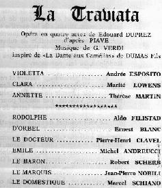 Picture of La Traviata's program at Toulon