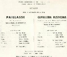 Picture of Paul Finel's playbill as Canio & Turiddu