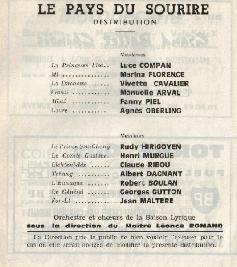 Broadside of Rudi Hirigoyen's Le Pays du sourire at Rochefort 19 May 1977 playbill