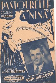 Picture of Rudi Hirigoyen on a score of a 1946 chanson