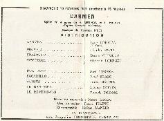 Picture of Carmen playbill in 1974 at Aix en Provence