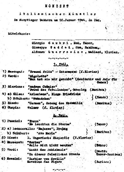 Program of Giorgio Sembri with Taddei