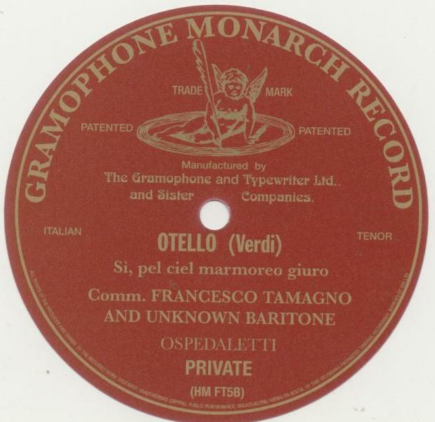 Picture of Tamagno Si pel ciel Label